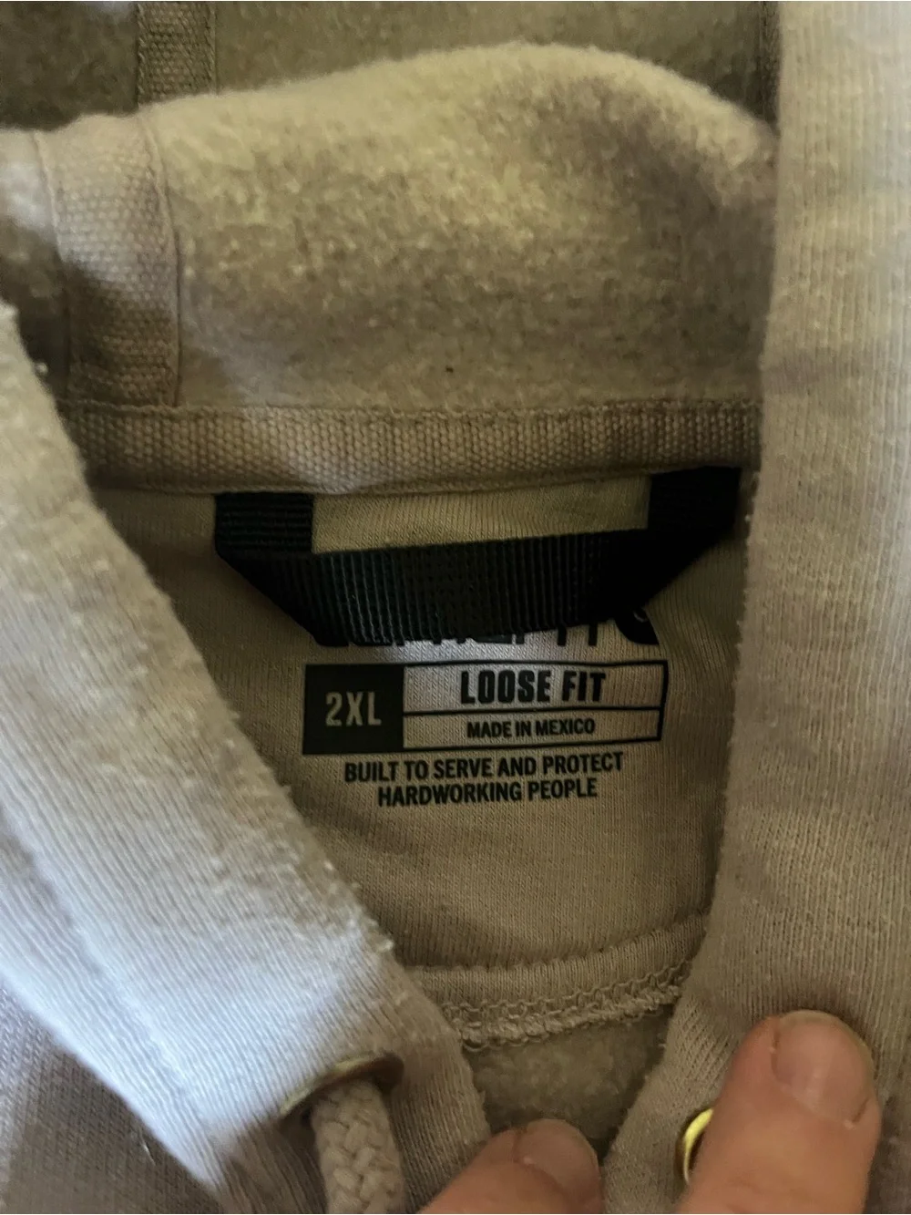 Carhartt Men's Taupe Pullover Hoodie with Raised Logo